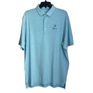 Johnnie O Men’s Performance Striped Polo Shirt Blue Golf Size XL